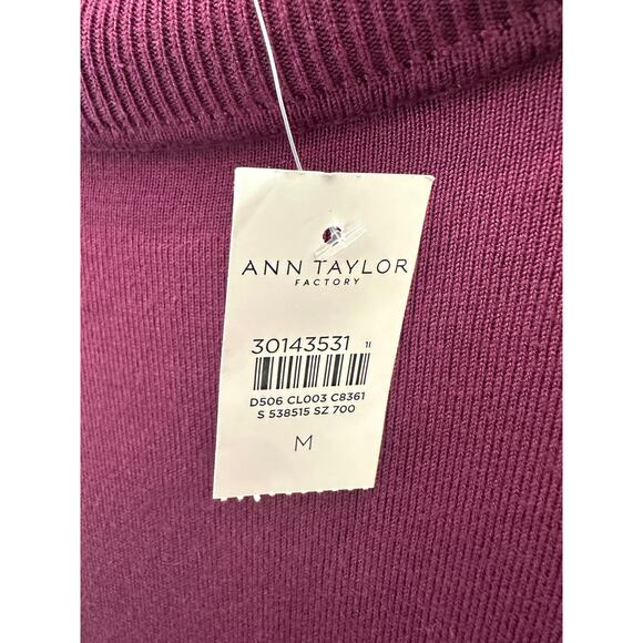 ANN TAYLOR FACTORY | Mock Neck Pullover Sweater Purple Berry NWT | Medium - Picture 6 of 7